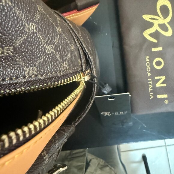 Rioni Signature (Brown) Leather Round Dome Backpack ST- 20286